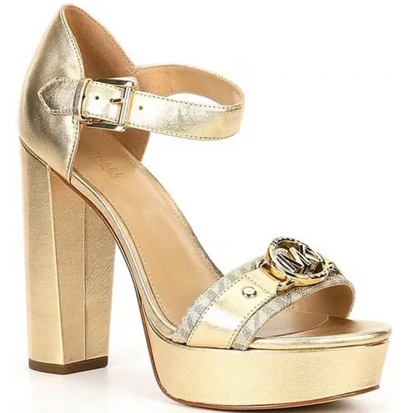 【Michael Kors】Rory Logo and Faux Leather Sandal 40F2ROFA1L-0230_2